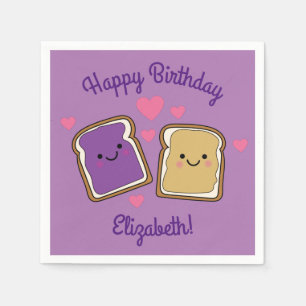 Serviette En Papier Beurre d'arachide et Jelly fête d'anniversaire PBJ