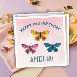 Serviette En Papier Beurre rose mignonne Fille Anniversaire
