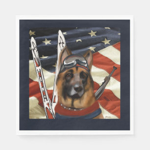 SERVIETTE EN PAPIER BIATHLON BERGER ALLEMAND 