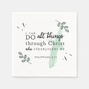 Serviette En Papier Bible Verse Philippiens 4:13 Christian