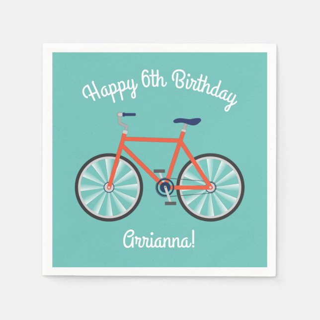 Serviette En Papier Bicyclette mignonne Enfants Vélo Anniversaire Fête (Devant)