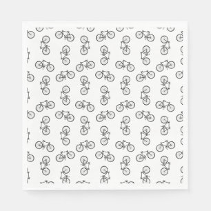 Serviette En Papier Bicyclettes éparpillées Imprimer Motif PERSONNAL