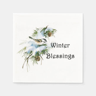 Serviette En Papier "Bienheureux d'hiver" Papier serviettes Chickadee 
