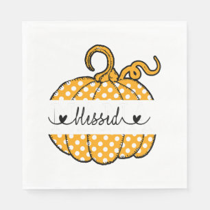 Serviette En Papier Bienheureux Nana Citrouille Art Thanksgiving Hallo