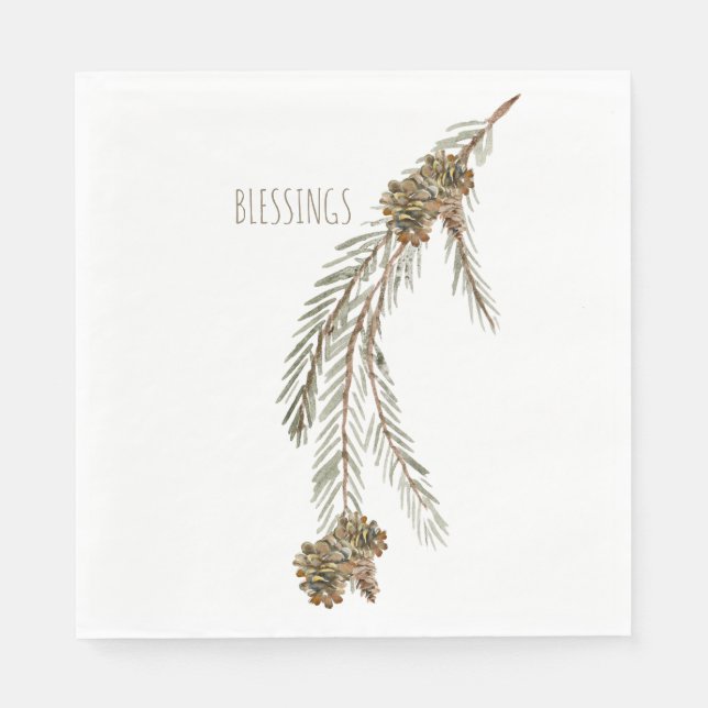 Serviette En Papier Bienheureux Pins Simple Thanksgiving Luncheon (Devant)