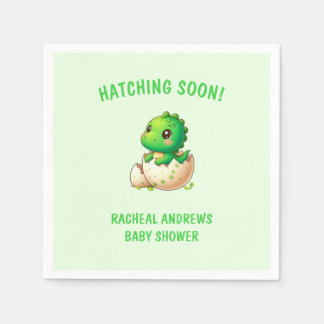 Serviette En Papier Bientôt éclosion Dinosaur Baby shower bébé garçon