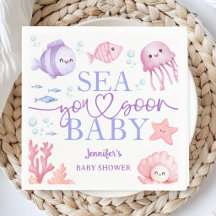 Bientôt sous les mers Baby Shower Fille Rose Océan