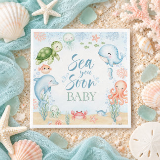 Serviette En Papier Bientôt sous l'océan Baby Shower Luncheon