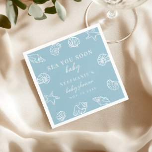 Serviette En Papier Bientôt sur une mer bleu poussiéreux Fête prénatal