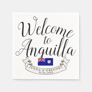 Serviette En Papier Bienvenue à Anguilla   Destination Faveur Mariage