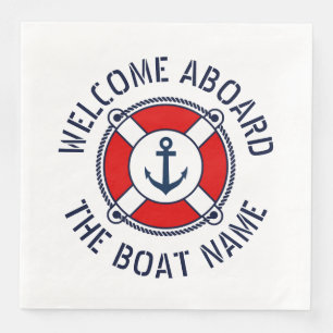 Serviette En Papier Bienvenue à bord anneau de sauvetage de bateau nau