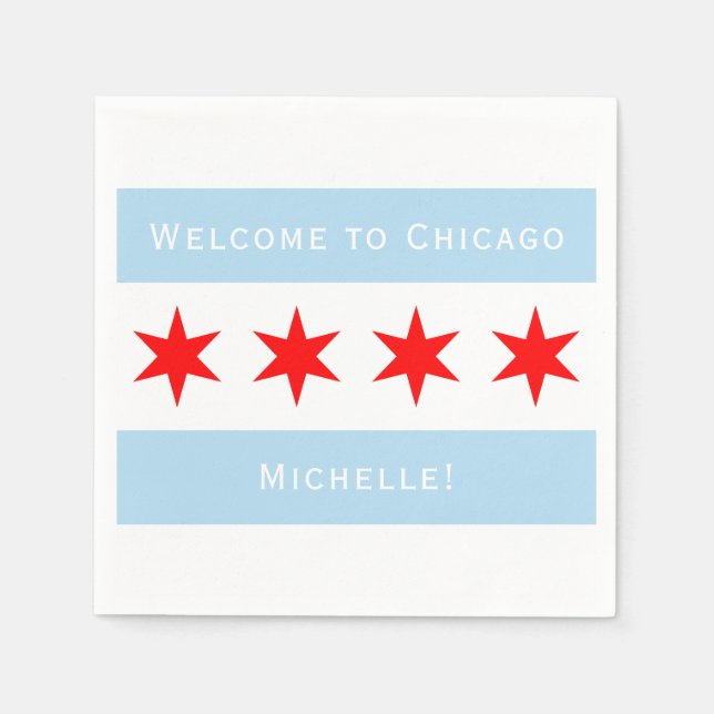Serviette En Papier Bienvenue à Chicago | Indicateur Chicago personnal (Devant)