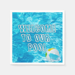 Serviette En Papier Bienvenue à la piscine