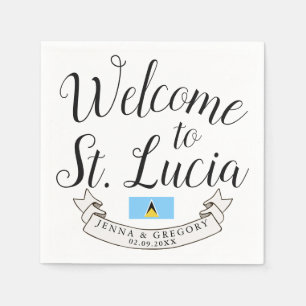 Serviette En Papier Bienvenue à Sainte-Lucie   Destination Faveur Mari