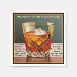 Serviette En Papier Bienvenue au Club 5 O'clock Mid Century Design