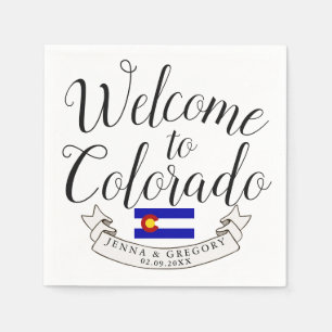 Serviette En Papier Bienvenue au Colorado   Personnalisation du mariag
