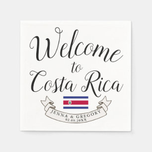 Serviette En Papier Bienvenue au Costa Rica   Mariage de destination