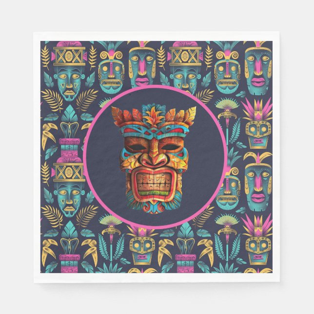 Serviette En Papier Bienvenue au Luau  (Devant)