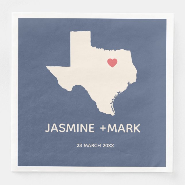 Serviette En Papier Bienvenue au Texas Wedding Party Custom (Devant)