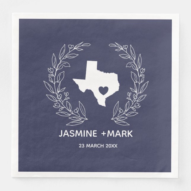 Serviette En Papier Bienvenue au Texas Wedding Party Custom (Devant)