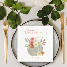 Bienvenue Baby shower d'aquarelle Little Citrouill