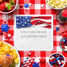 Bienvenue chez vous Drapeau américain Fête militai