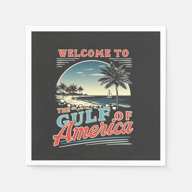 Serviette En Papier Bienvenue dans Trump du Golfe de l'Amérique (Devant)