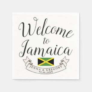 Serviette En Papier Bienvenue en Jamaïque Mariage de destination uni