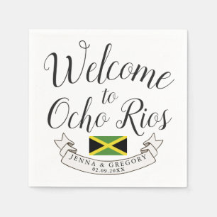Serviette En Papier Bienvenue en Jamaïque   Personnalisation du mariag
