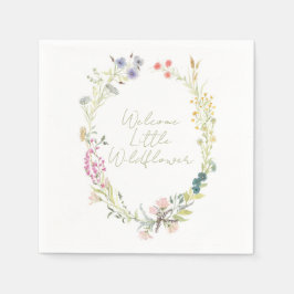 Serviette En Papier Bienvenue Little Fleur sauvage Wreath Party Napkin