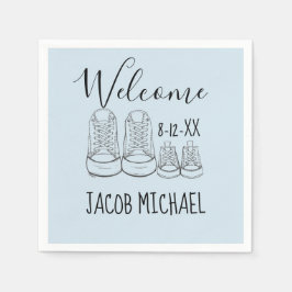 Serviette En Papier BIENVENUE Nouveau Arrivée Baby Chaussures Douche G