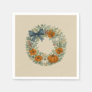Serviette En Papier Bienvenue Peinture de Citrouille gris couronne de 
