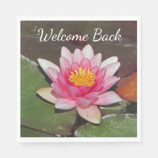 Serviette En Papier Bienvenue Retour Employé Enseignant Eau Lily Flowe