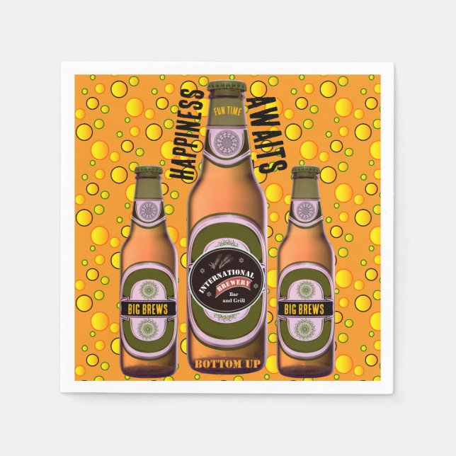 SERVIETTE EN PAPIER BIÈRE PERSONNALISÉE BIG BREWS (Devant)