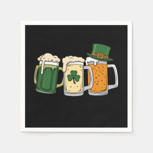 Serviette En Papier Bières Irlandaises Drapeau de l'Irlande Saint-Patr