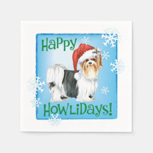 Serviette En Papier Biewer de Noël Terrier Napkins