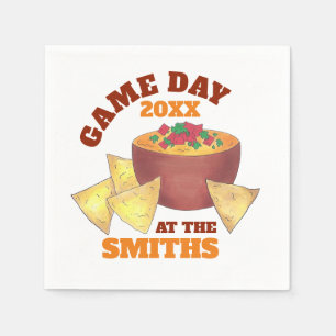 Serviette En Papier Big Football Jeu Tailgate Party Chips Fromage Dip
