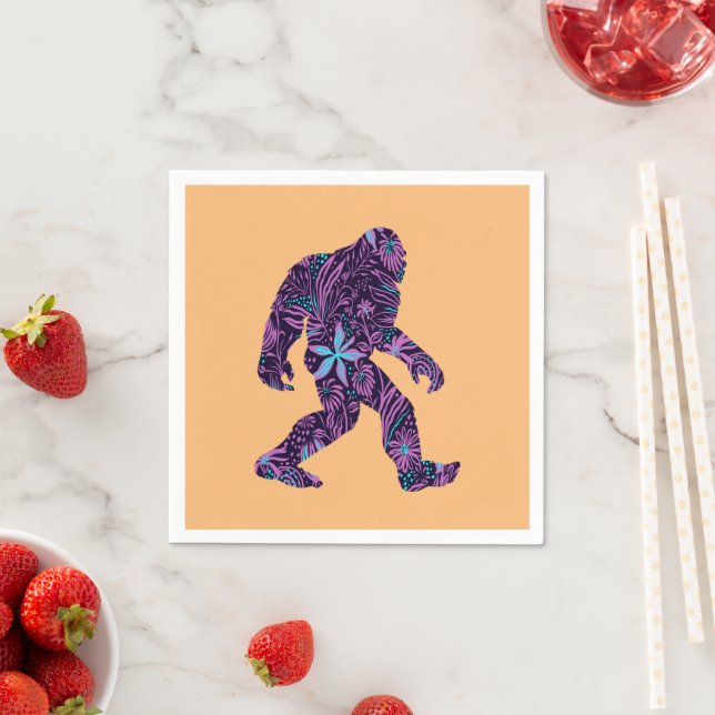 SERVIETTE EN PAPIER BIGFOOT FLORAL (En situation)