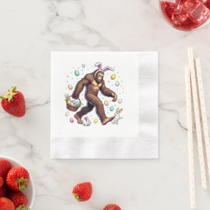 Serviette En Papier Bigfoot le jour de Pâques drôle Sasquatch