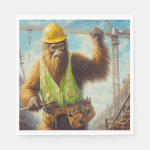 Serviette En Papier Bigfoot le travailleur du bâtiment