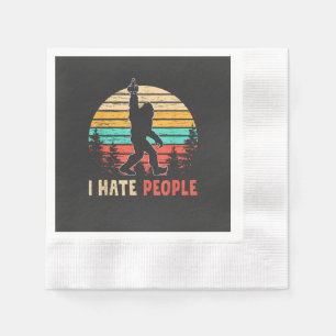 Serviette En Papier Bigfoot Majeur Je déteste les gens