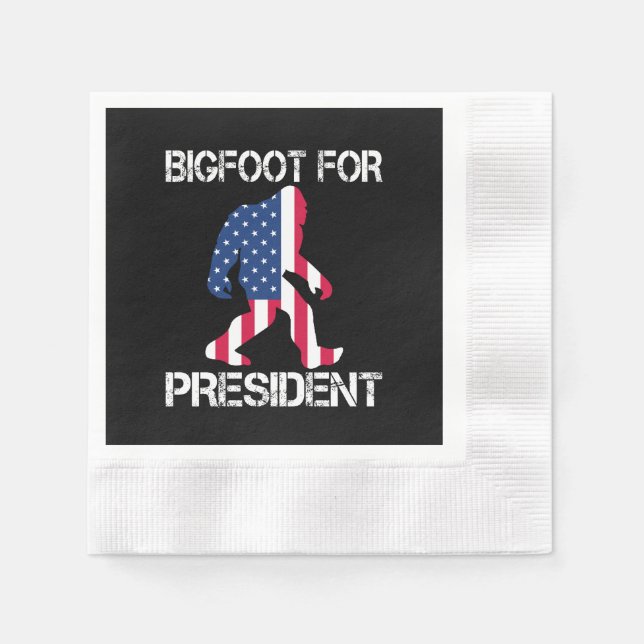 Serviette En Papier Bigfoot pour le président Funny Bigfoot (Devant)