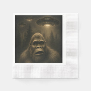 Serviette En Papier Bigfoot Sasquatch Alien UFO Funny