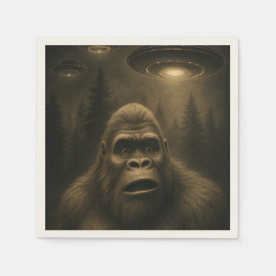 Serviette En Papier Bigfoot Sasquatch Alien UFO Funny