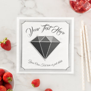 Serviette En Papier Bijoux en pierre de diamant noire