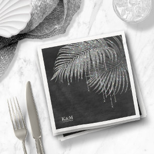 Serviette En Papier Bijoux Mariage feuille feuille argent ID830