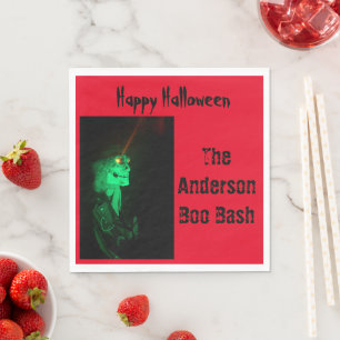 Serviette En Papier Biker Billy Halloween Squelette sang rouge