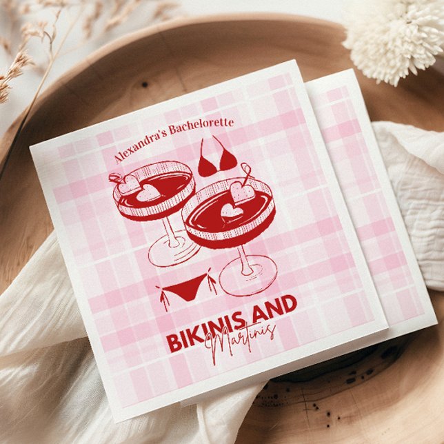 Serviette En Papier Bikinis Et Martinis Bachelorette (Créateur téléchargé)