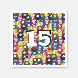 Serviette En Papier Billiard Balls pour 15e anniversaire