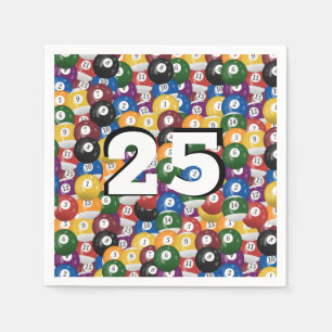 Serviette En Papier Billiard Balls pour 25e anniversaire